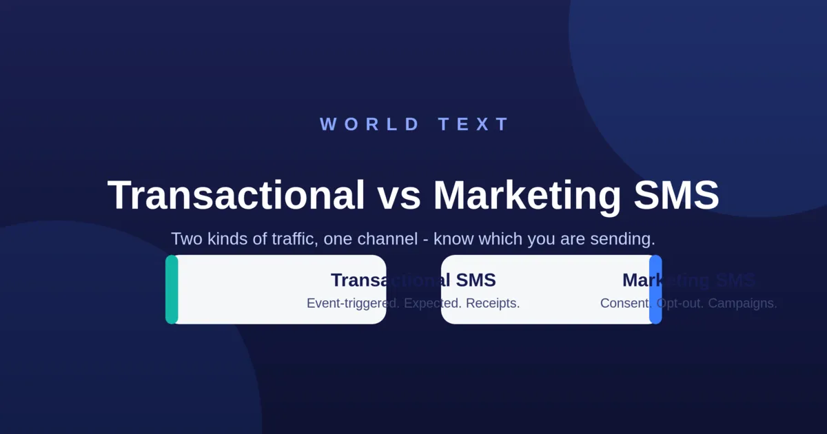Transactional SMS vs Marketing SMS: Why the Difference Matters